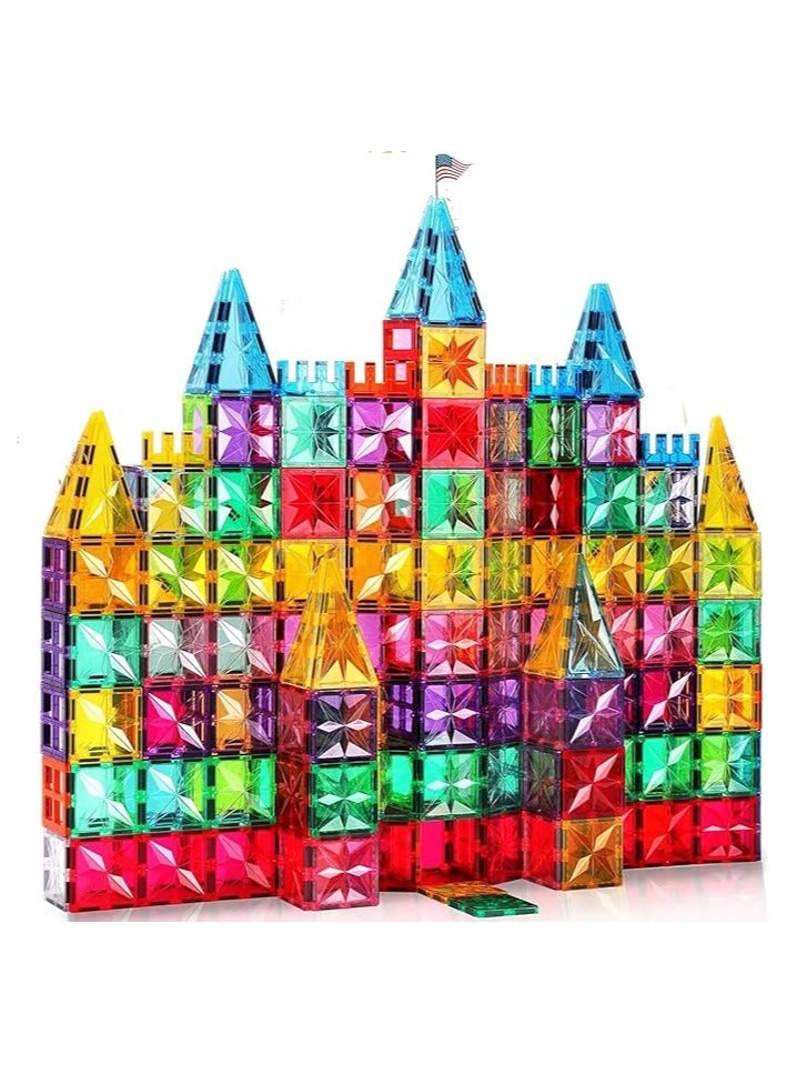 مكعبات بناء مغناطيسية، بلاط مغناطيسي، بناء قلعة مربعة، ألعاب ما قبل المدرسة، ألعاب بناء STEM للأولاد والبنات (97 قطعة) - Image 1