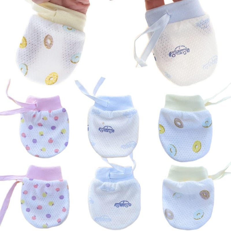 Adeimoo Cute Boys Girls Cotton No Scratch Gloves Drawstring Adjustable Mittens for Baby Infants - Image 1
