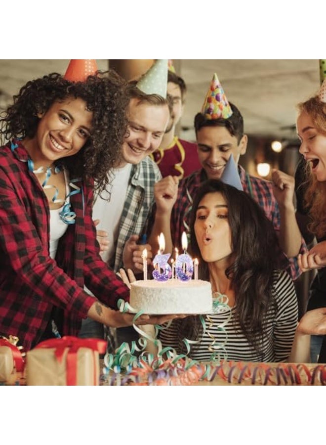 LAMAY Number birthday candles, gradient purple butterfly number candles, luxurious cake decorations, suitable for parties, weddings, anniversaries, family gatherings, children and adults (number 6). - Image 5