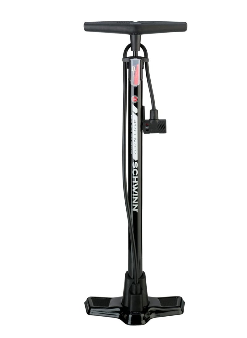 شوين مضخة دراجة أرضية في مركز الهواء، تناسب أنواع صمامات شريدر وبريستا، مضخة هواء محمولة، ملحقات الدراجة - Image 1