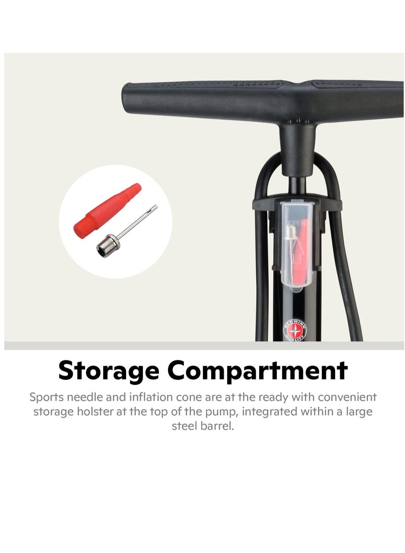 شوين مضخة دراجة أرضية في مركز الهواء، تناسب أنواع صمامات شريدر وبريستا، مضخة هواء محمولة، ملحقات الدراجة - Image 3