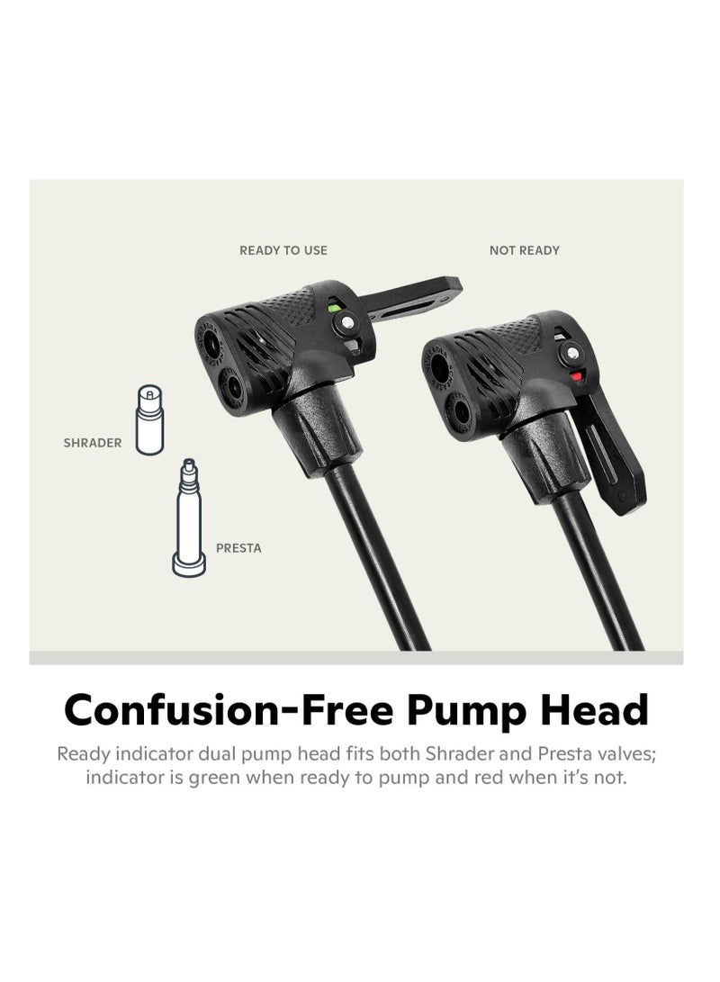 شوين مضخة دراجة أرضية في مركز الهواء، تناسب أنواع صمامات شريدر وبريستا، مضخة هواء محمولة، ملحقات الدراجة - Image 4