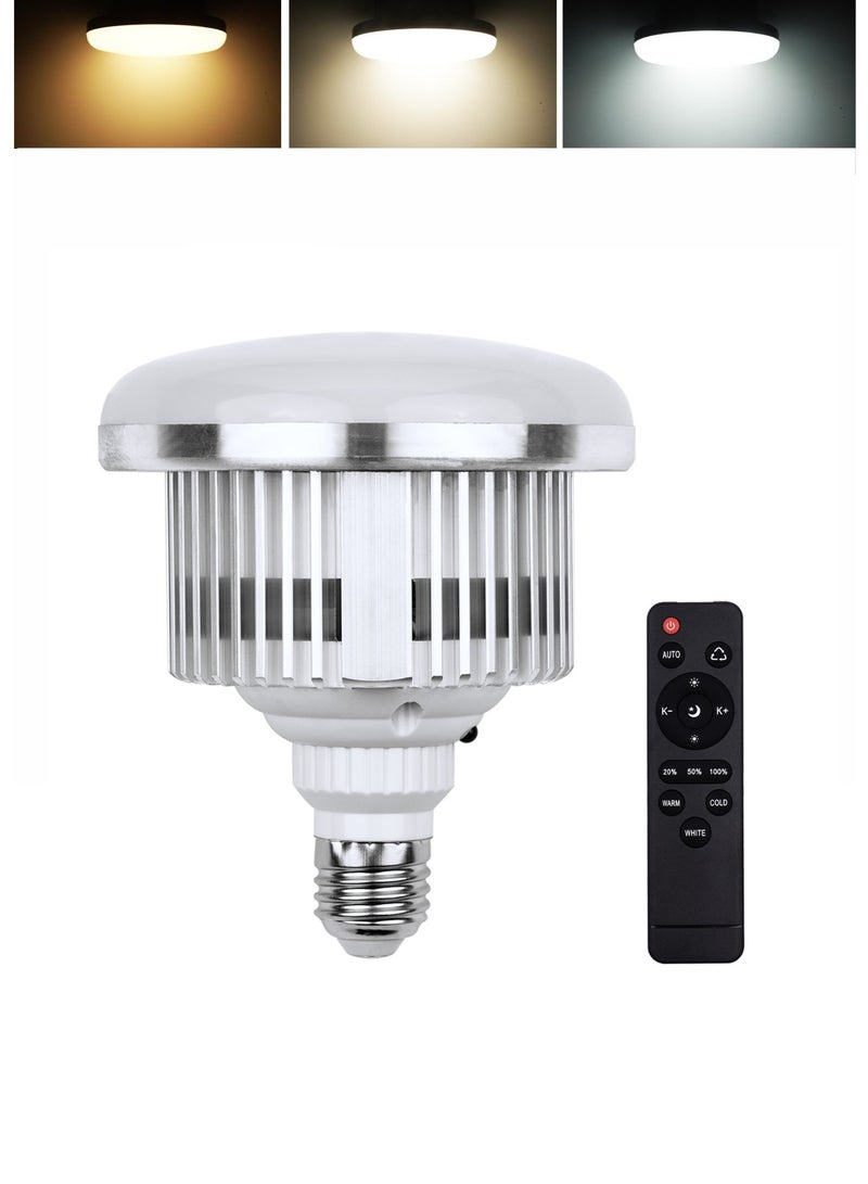 Kiboule 85W Light Bulb Professional Photography Remote Control Softbox Light Bulb in E27 Socket, Adjustable Color Temperature 3000k to 6500k Lighting Photo Studio Lamp Dimmable Tricolor LED Bulbs - Image 1