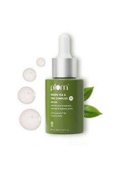 Plum Green Tea & Zinc Complex 3% Face Serum; With Acnacidoltm Bg & Natural Ahas; Fights Pimples & Tightens Pores; Controls Oil & Gently Exfoliates; For All Skin Types; 100% Vegan; 30 Ml  - Image 2