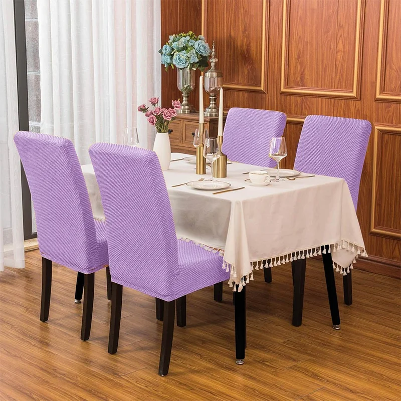 فايند Lycra Chair Cover Flexible Stretch Elastic Chair Cover Balpetek Chair Protector (4pcs) lilac