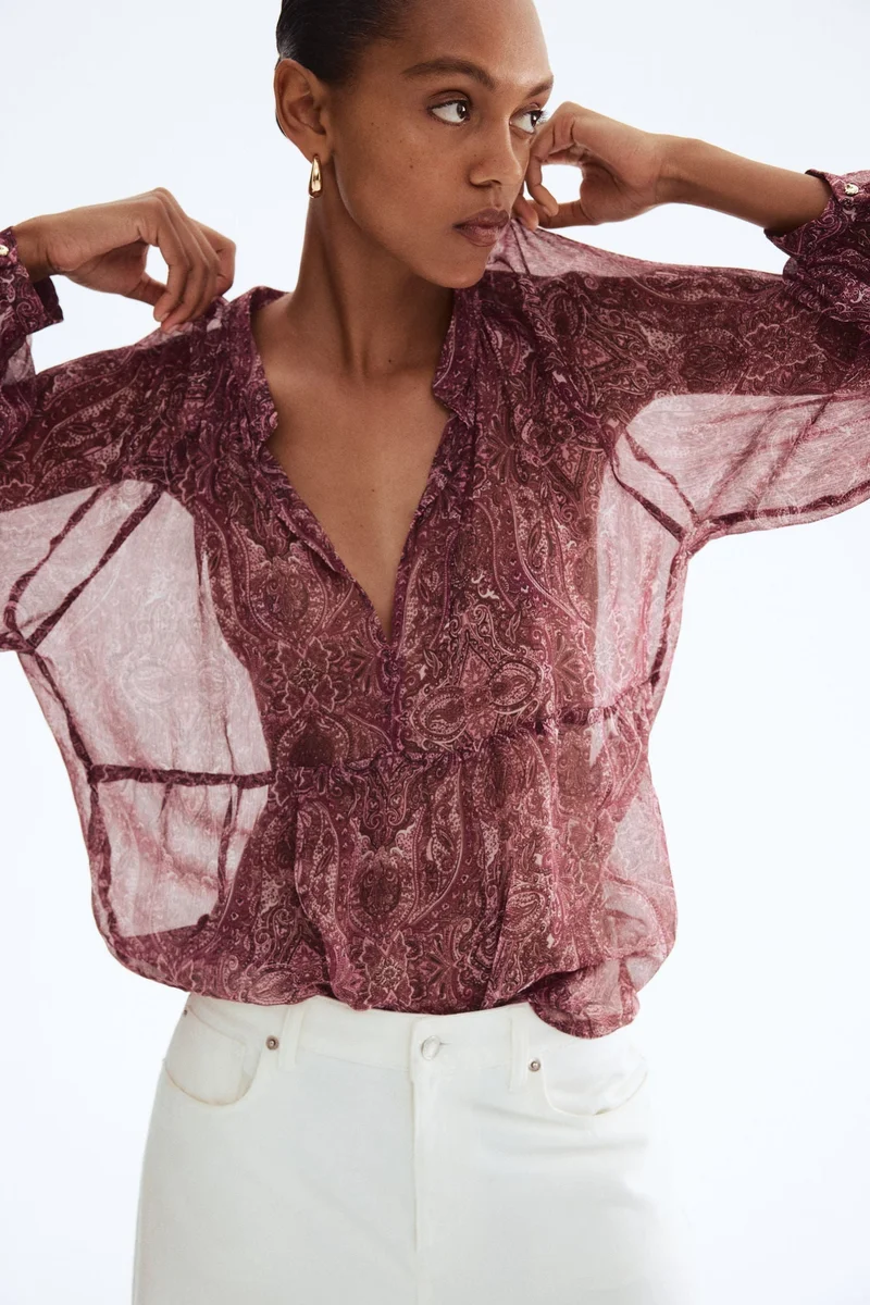 H&M Patterned chiffon blouse