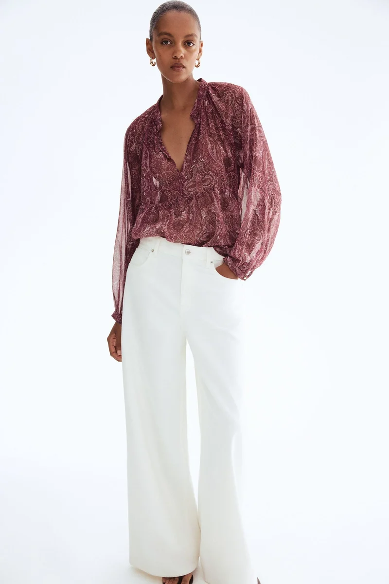 H&M Patterned chiffon blouse