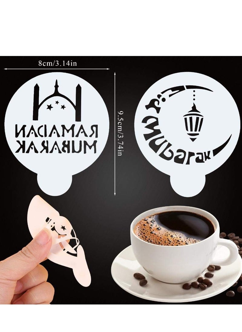 SYOSI 16Pcs Eid Ramadan Coffee Decorating Stencils Reusable Cake Cookies Baking Painting Journal Mold Tools Templates Decor, Dessert Coffee Chocolate DIY Craft Islamic Ramadan Party Supplies  - Image 5
