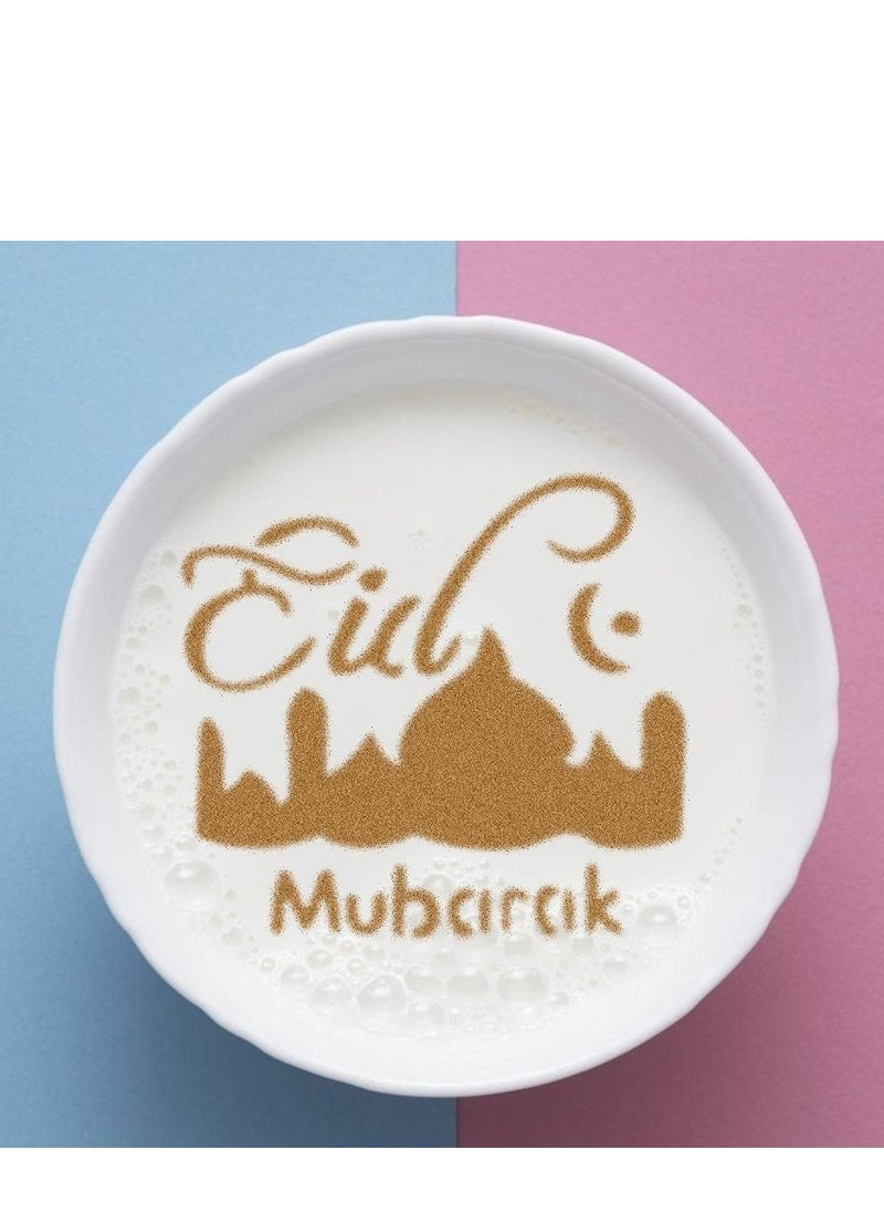 16 قطعة من قوالب تزيين القهوة لعيد رمضان، قابلة لإعادة الاستخدام، أدوات خبز الكعك والبسكويت والرسم والمجلات، قوالب أدوات الديكور، الحلوى والقهوة والشوكولاتة، أدوات يدوية الصنع، لوازم حفلات رمضان الإسلامية