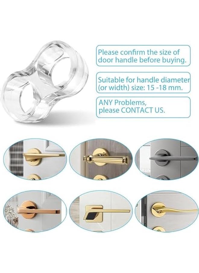 MOXO Door Handle Stopper Wall Protector Clear Rubber Door Stopper PVC Door Handle Guard Door Handle Bumper for Cabinet Furniture Home Office(Transparent 10 Pack)  - Image 3