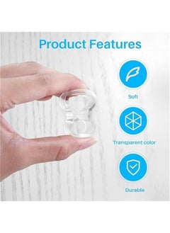 MOXO Door Handle Stopper Wall Protector Clear Rubber Door Stopper PVC Door Handle Guard Door Handle Bumper for Cabinet Furniture Home Office(Transparent 10 Pack)  - Image 4