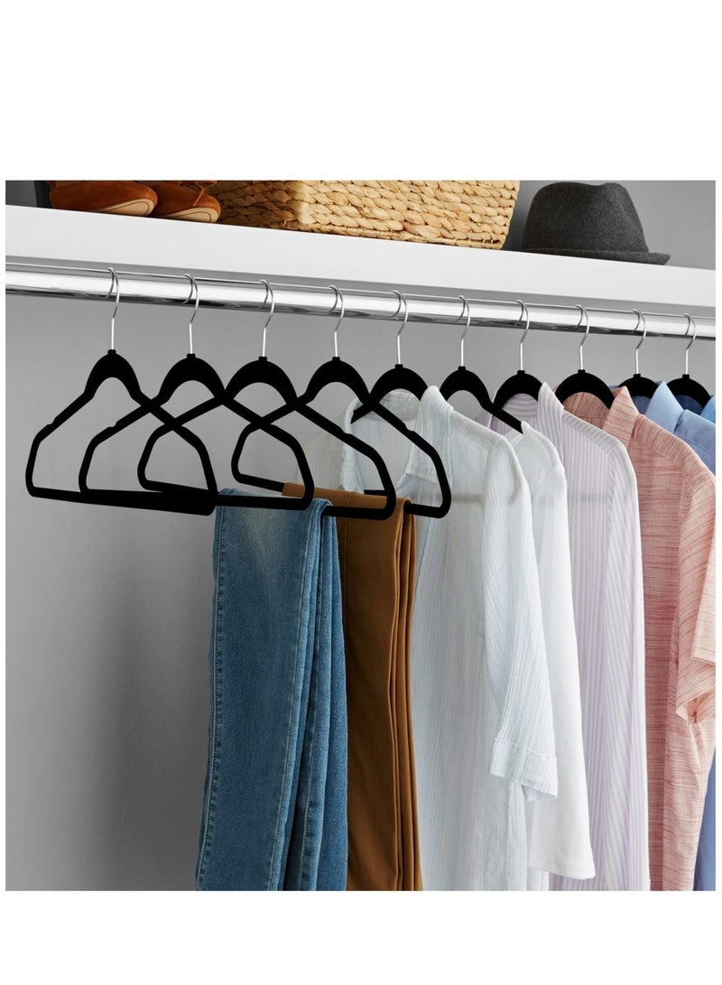 Arababy 50-Piece Non-Slip Velvet Cloth Hanger Set Black - Image 3