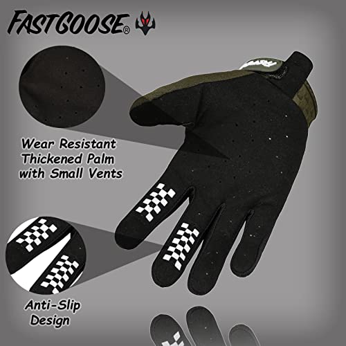 FASTGOOSE Dirt Bike Motorcycle Gloves Motocross Gloves Motorbike Riding Bike Gloves ATV MX MTB Off Road Racing Sports Cycling Glove (Olive, Small) - Image 3