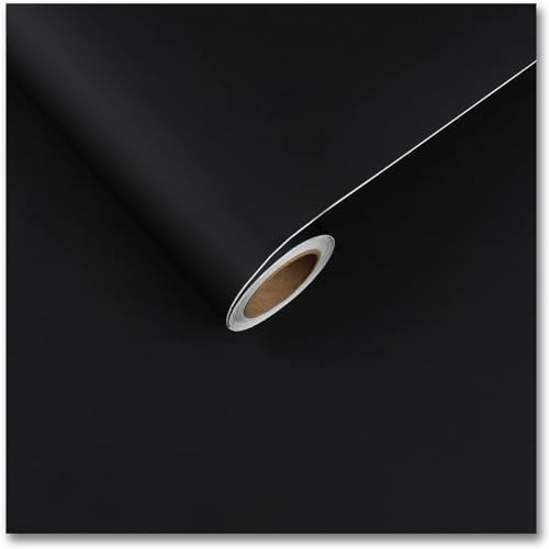 HOME13 Matte Wallpaper Peel & Stick Contact Paper Decorative Self Adhesive Vinyl Wallpaper for Kitchen Cabinet Furniture Countertop Waterproof (24 inches by 75 inches, Black Matte Wallpaper) - Image 1