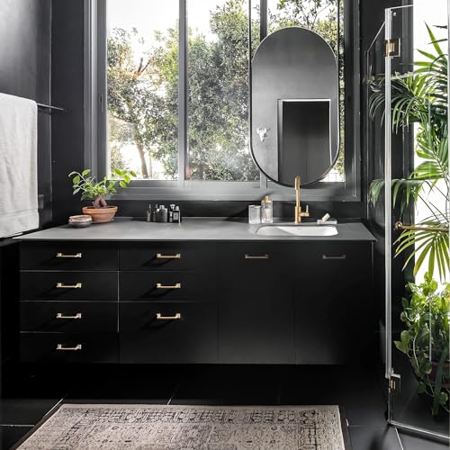 HOME13 Matte Wallpaper Peel & Stick Contact Paper Decorative Self Adhesive Vinyl Wallpaper for Kitchen Cabinet Furniture Countertop Waterproof (24 inches by 75 inches, Black Matte Wallpaper) - Image 4