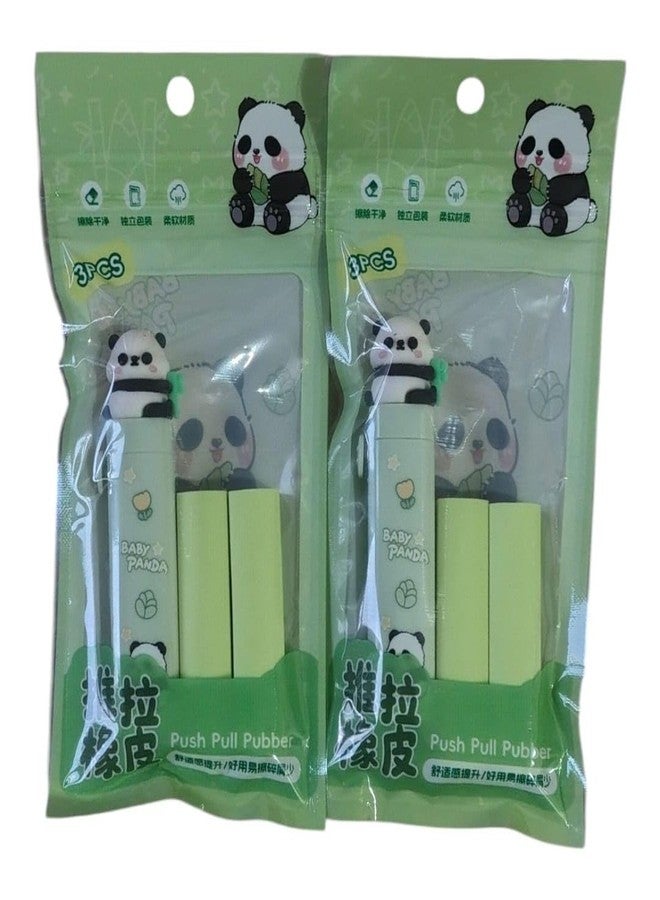 Radiance Bear Push Pull Rubber Eraser for Kids | Cute Cartoon Pencil Erasers | Smooth & Smudge-Free Erasing | Fun School Stationery Gift for Boys & Girls | Pack of 2 Cute Erasers - Image 1