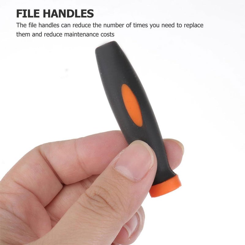 12Pcs Woodworking File Handles Dual Color Rubber Grip Replacement Set - Image 4
