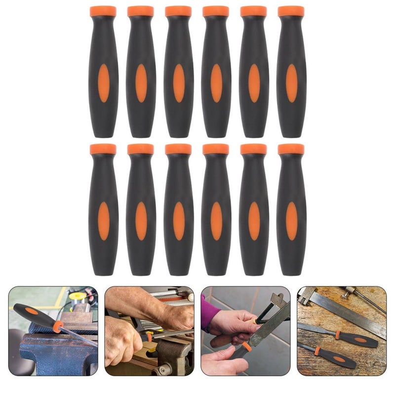 12Pcs Woodworking File Handles Dual Color Rubber Grip Replacement Set - Image 5