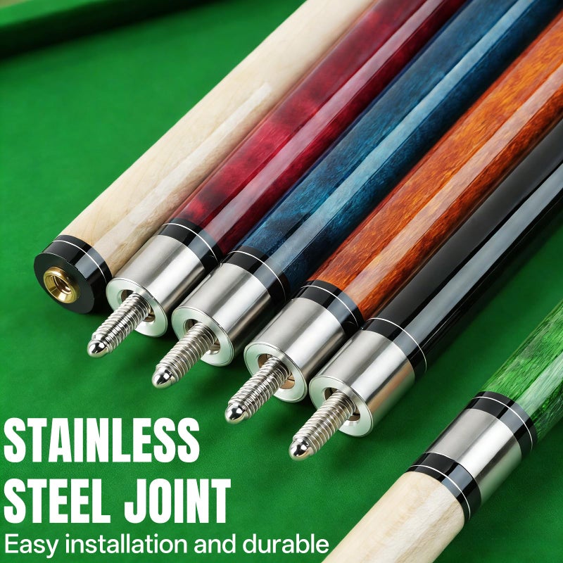 AKLOT Pool Cues,Set of 5 Pool 58" Cue Sticks Canadian Maple Wood Cue Stick for Professional Billiard Players 18 19 20 21 21 oz - Image 3