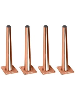 QZibeva QZibeva 4 Pcs Rose Gold 6 inch Sofa Legs for Wooden Furniture Sofa Legs for Furniture Fitting Table Legs Sofa Leg Screw Include  - Image 2