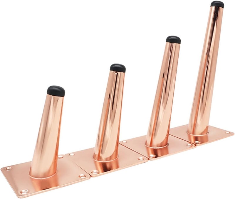 QZibeva 4 Pcs Rose Gold 6 inch Sofa Legs for Wooden Furniture Sofa Legs for Furniture Fitting Table Legs Sofa Leg Screw Include - Image 3