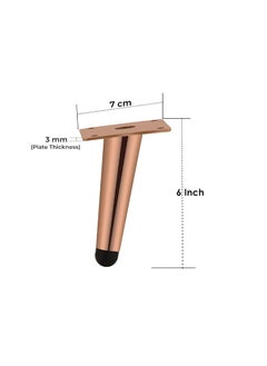 QZibeva QZibeva 4 Pcs Rose Gold 6 inch Sofa Legs for Wooden Furniture Sofa Legs for Furniture Fitting Table Legs Sofa Leg Screw Include  - Image 4