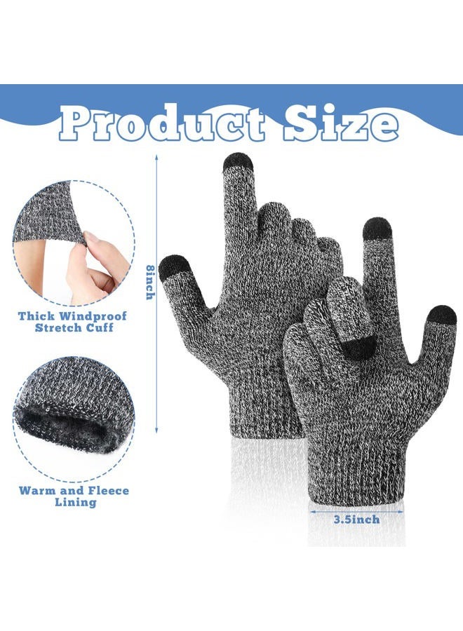 Newcotte 6 Pairs Women's Winter Touchscreen Gloves Warm Fleece Lined Knit Gloves Thermal Texting Cold Weather Gloves for Men Women, Multi Colors, One size - Image 5