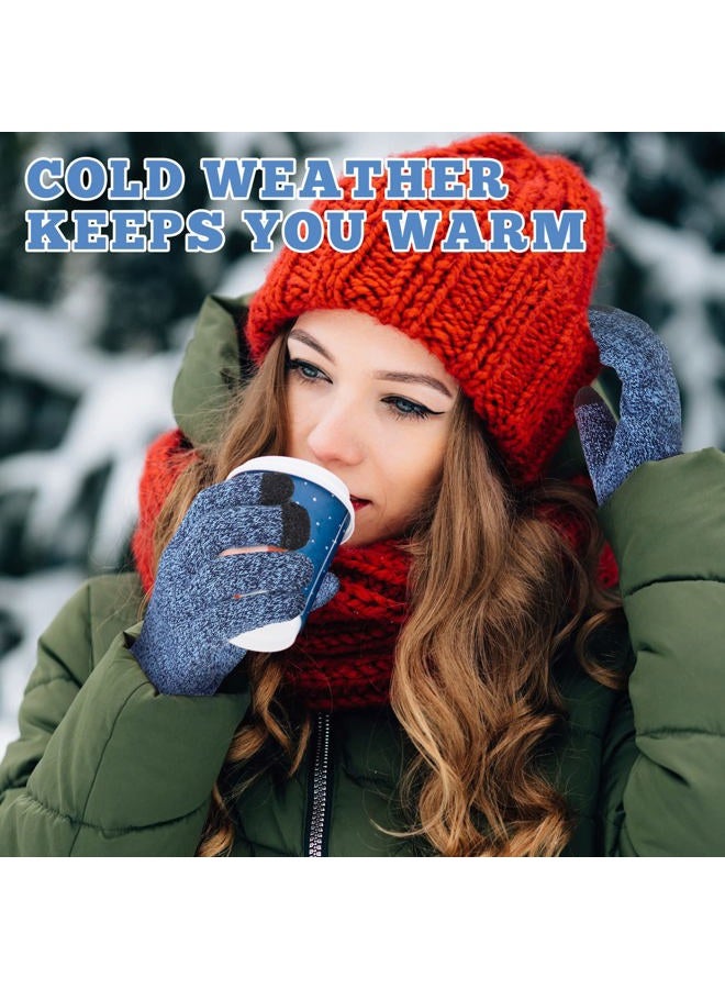 Newcotte 6 Pairs Women's Winter Touchscreen Gloves Warm Fleece Lined Knit Gloves Thermal Texting Cold Weather Gloves for Men Women, Multi Colors, One size - Image 2