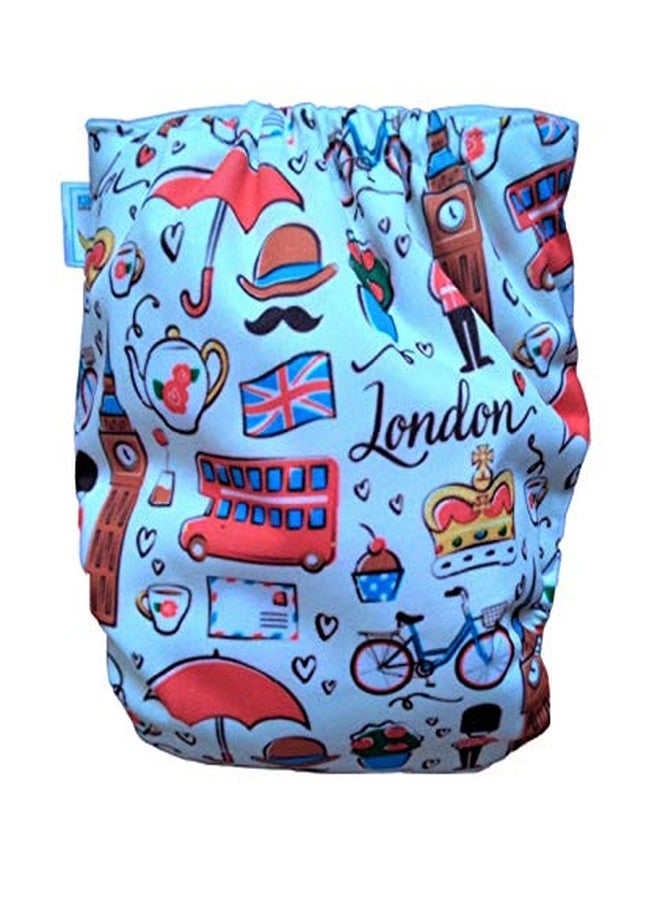 Kika Reusable Cloth Diapers For Babies Washable Cloth Diapers With Two Super Absorbing Inserts Waterproof Diaper Adjustable Size Diaper For New Born Baby (KiKA-London-01) - Image 3