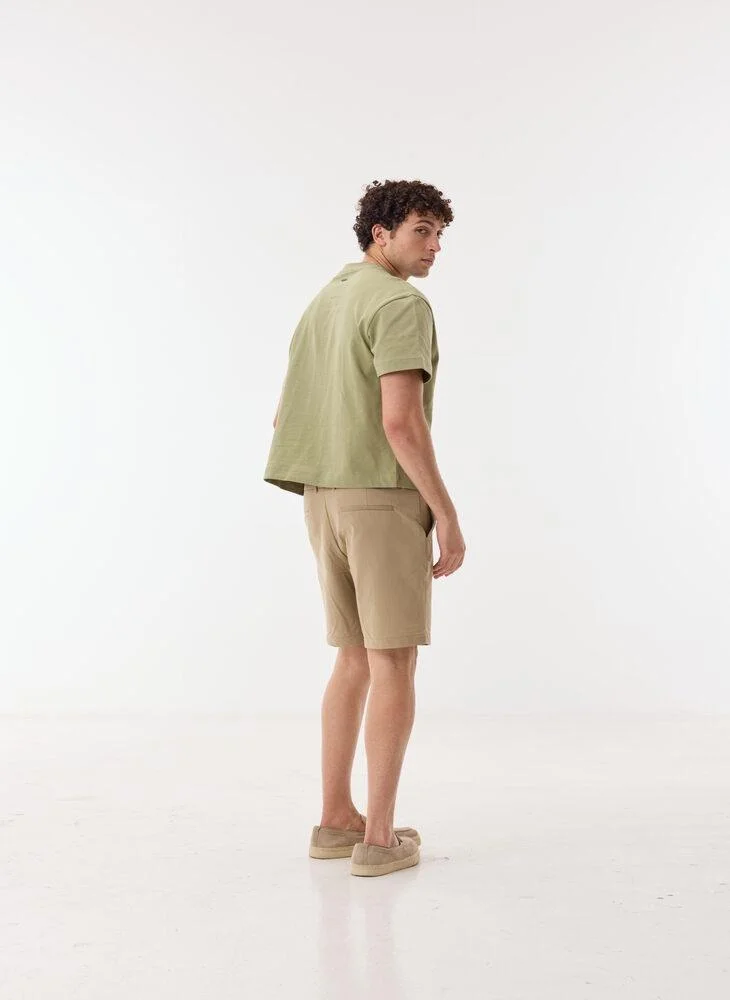 Ashita Fernandes  Evanor Men’s Beige Cotton Blend Shorts – Relaxed Fit, Knee Length, Lightweight Casual Wear for Men | Best Price UAE