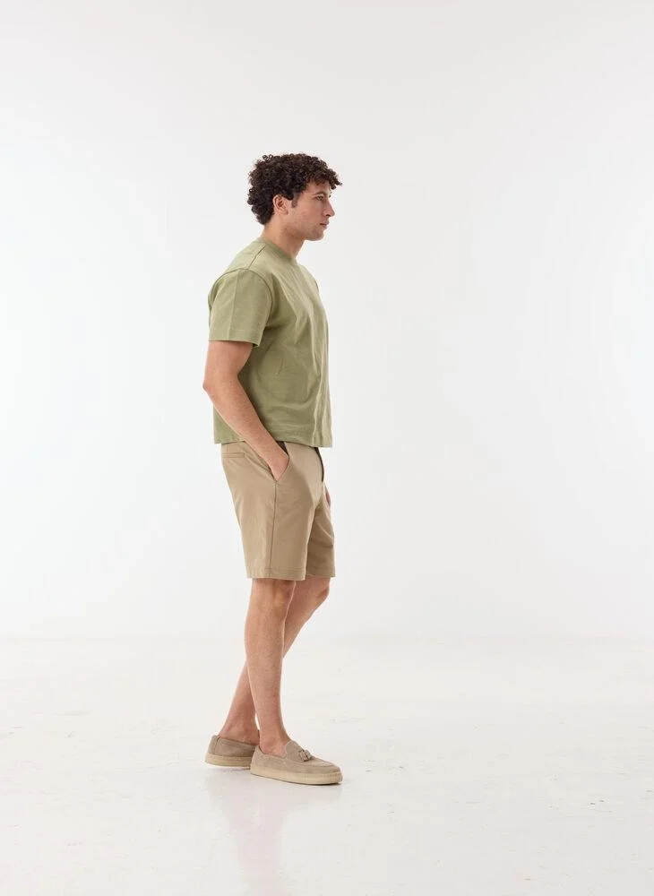 Ashita Fernandes  Evanor Men’s Beige Cotton Blend Shorts – Relaxed Fit, Knee Length, Lightweight Casual Wear for Men | Best Price UAE