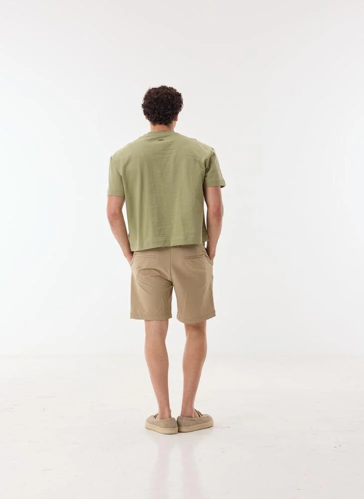 Ashita Fernandes  Evanor Men’s Beige Cotton Blend Shorts – Relaxed Fit, Knee Length, Lightweight Casual Wear for Men | Best Price UAE