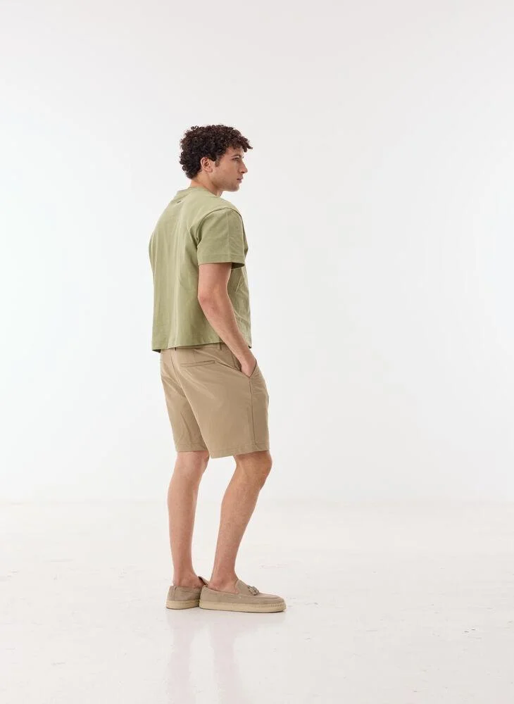 Ashita Fernandes  Evanor Men’s Beige Cotton Blend Shorts – Relaxed Fit, Knee Length, Lightweight Casual Wear for Men | Best Price UAE