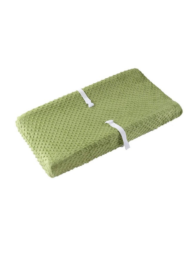 QUENESS Baby Changing Pad Cover, Super Soft Plush Dot Diaper Changing Table Covers for Baby Girls and Boys, Ultra Comfortable, Safe for Babies, Fit 32"/34'' x 16" Pad (Sage) - Image 1
