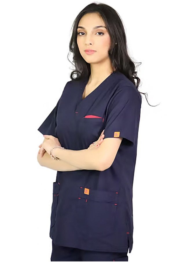 OXYGEN - Oxygen Unisex Scrub Set - Navy Blue B123 - Image 1