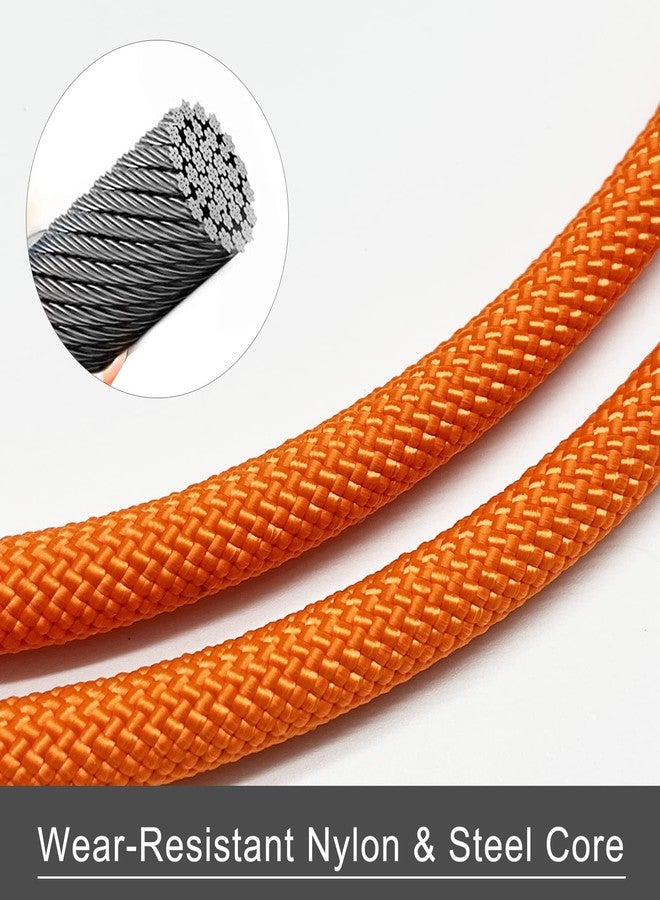 S.E.PEAK Flipline Kit, Steel Wire Core Climbing Kit, Climbing Harness, Adjustable Tree Lanyard W/carabeaner, Rope Grab, Steel Swivel Snap,for Fall Protection, Arborist,Tree Climbers (1/2x8ft,Orange) - Image 2