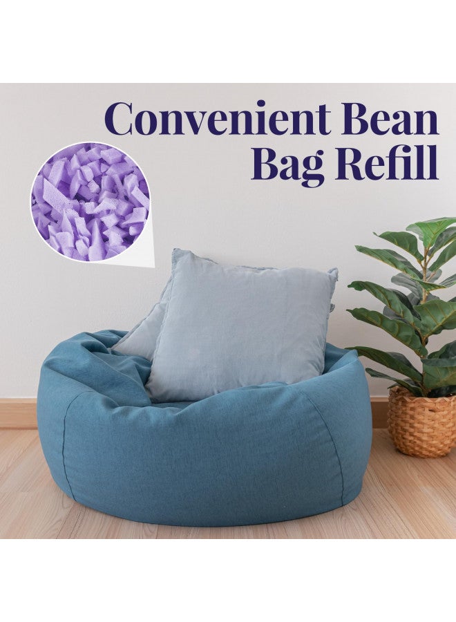 Frienda Frienda 40lbs Bean Bag Filler Bulk, Memory Foam Filling, Shredded Soft Foam Filler Stuffing for Bean Bag Refill Pillow Dog Bed Chairs Couch Cushion Stuffed Animals Arts Crafts (Purple)  - Image 5