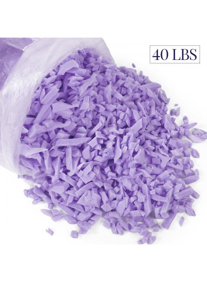 Frienda Frienda 40lbs Bean Bag Filler Bulk, Memory Foam Filling, Shredded Soft Foam Filler Stuffing for Bean Bag Refill Pillow Dog Bed Chairs Couch Cushion Stuffed Animals Arts Crafts (Purple)  - Image 2