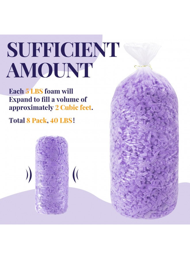 Frienda Frienda 40lbs Bean Bag Filler Bulk, Memory Foam Filling, Shredded Soft Foam Filler Stuffing for Bean Bag Refill Pillow Dog Bed Chairs Couch Cushion Stuffed Animals Arts Crafts (Purple)  - Image 3