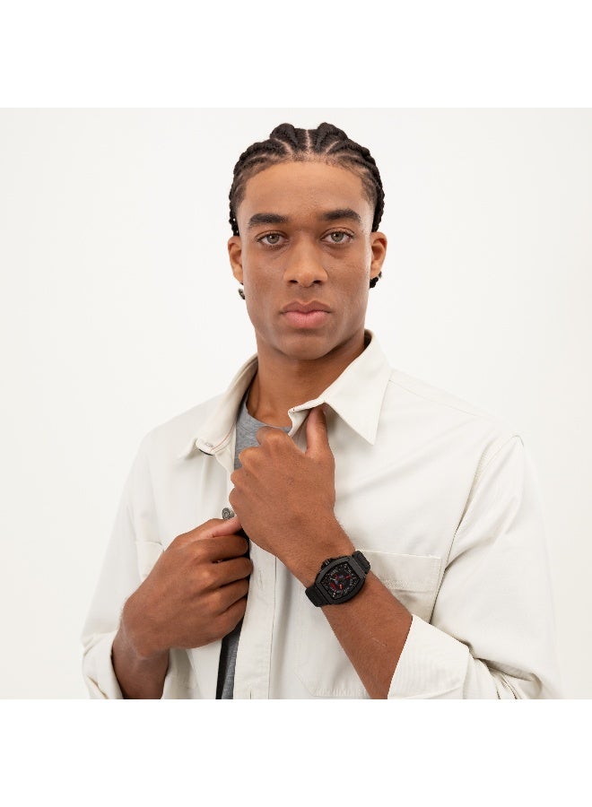 HUGO #HUGO ID Men's Quartz Watch with Black Dial and Black Silicone Strap - 1530436 - Image 5