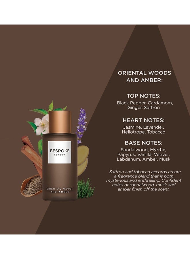 بيسبوك لندن BESPOKE London Perfume For Men Oriental Woods & Amber Eau De Parfum | 100ml | Rich, Warm & Woody Scent | Long-Lasting, Sophisticated Fragrance | Perfect for Evening Wear & Special Occasions - Image 3