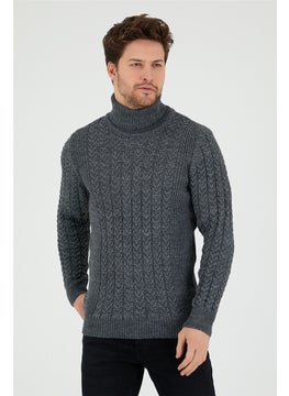 Cool Tarz Cool Style Smoke Men's Knitted Patterned Turtleneck Knitwear SWEATER-TRZ8146R13S  - Image 1