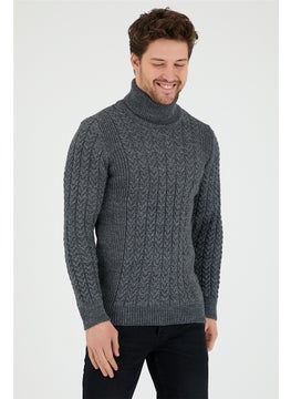 Cool Tarz Cool Style Smoke Men's Knitted Patterned Turtleneck Knitwear SWEATER-TRZ8146R13S  - Image 2