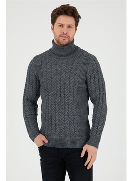 Cool Tarz Cool Style Smoke Men's Knitted Patterned Turtleneck Knitwear SWEATER-TRZ8146R13S  - Image 3