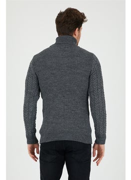 Cool Tarz Cool Style Smoke Men's Knitted Patterned Turtleneck Knitwear SWEATER-TRZ8146R13S  - Image 4