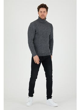 Cool Tarz Cool Style Smoke Men's Knitted Patterned Turtleneck Knitwear SWEATER-TRZ8146R13S  - Image 5