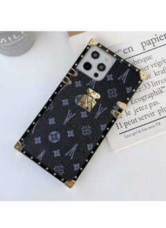 Y&D Leather Case for iPhone 12 Pro max, Shiny Shockproof Protective Metal Decoration Back Cover Cases Compatible 6.7 inch, Black  - Image 3