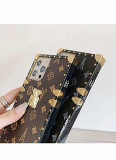 Y&D Leather Case for iPhone 12 Pro max, Shiny Shockproof Protective Metal Decoration Back Cover Cases Compatible 6.7 inch, Black  - Image 2