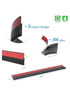 RION Door Draft Stopper, 120 cm Length Under Door Seal, Door Sweep for Exterior & Interior Doors, Door Bottom Draft Blocker Dust and Noise Insulation, Black  - Image 4