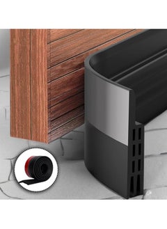 RION Door Draft Stopper, 120 cm Length Under Door Seal, Door Sweep for Exterior & Interior Doors, Door Bottom Draft Blocker Dust and Noise Insulation, Black  - Image 1